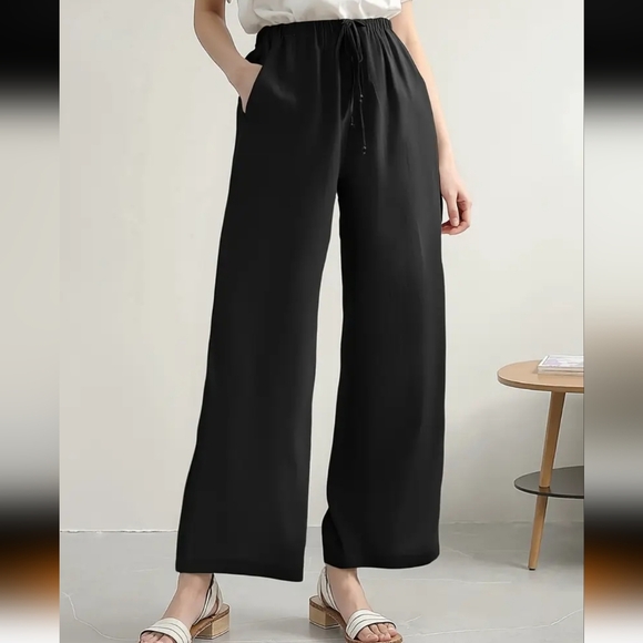 Amazon NWOT Linen Blend Wide Leg Pant Size M - Picture 1 of 8